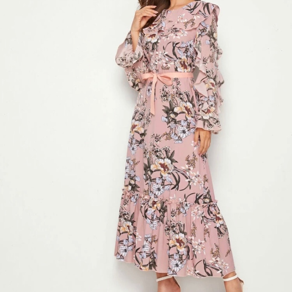 Floral Print Ruffle Dress